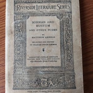 Vintage Riverside Literature Series "Sohrab&Rustum& other poems, Matthew Arnold.